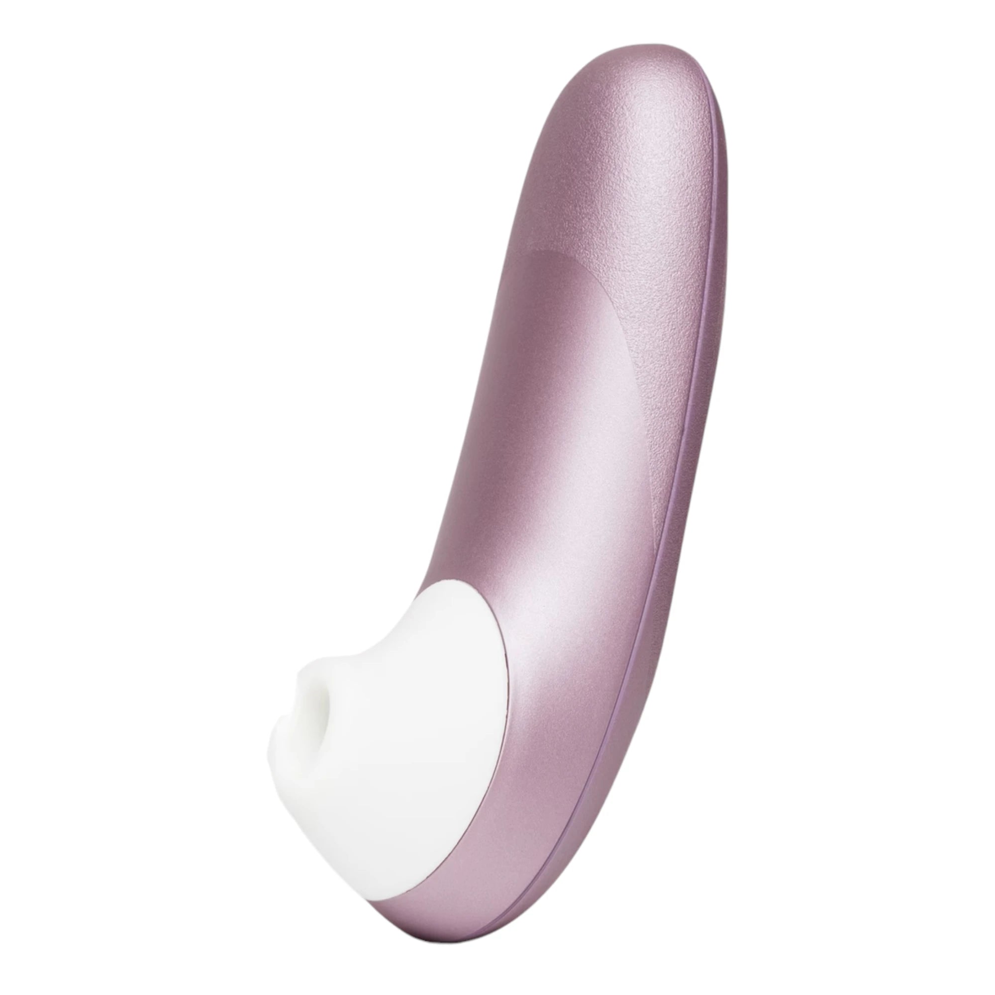 Womanizer Pro lilac clitoral suction stimulator with white silicone head against white background