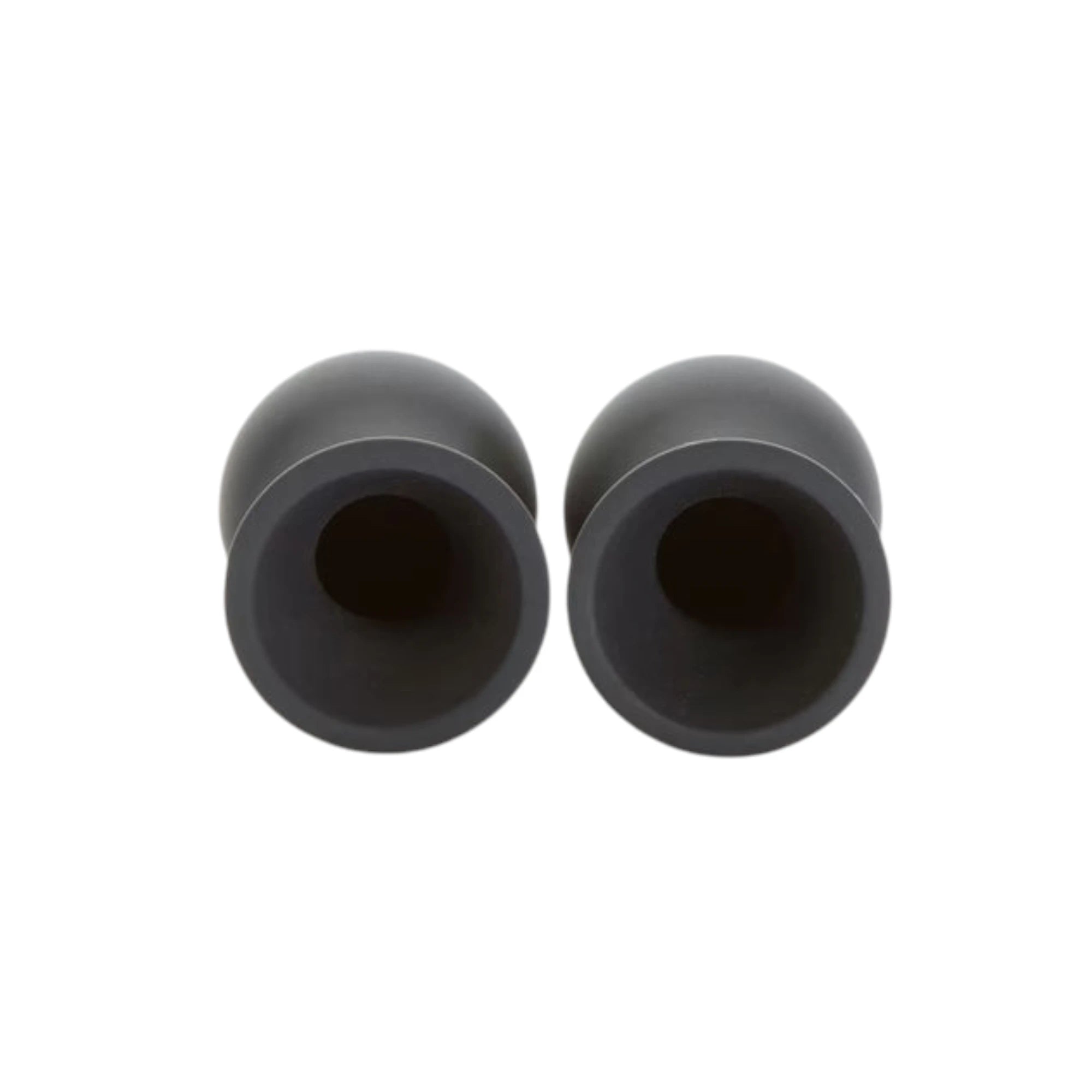Fifty Shades of Grey Nothing but Sensation nipple suckers in black silicone shown from above displaying two rounded suction cups with textured dark interiors and smooth exterior finish against white background