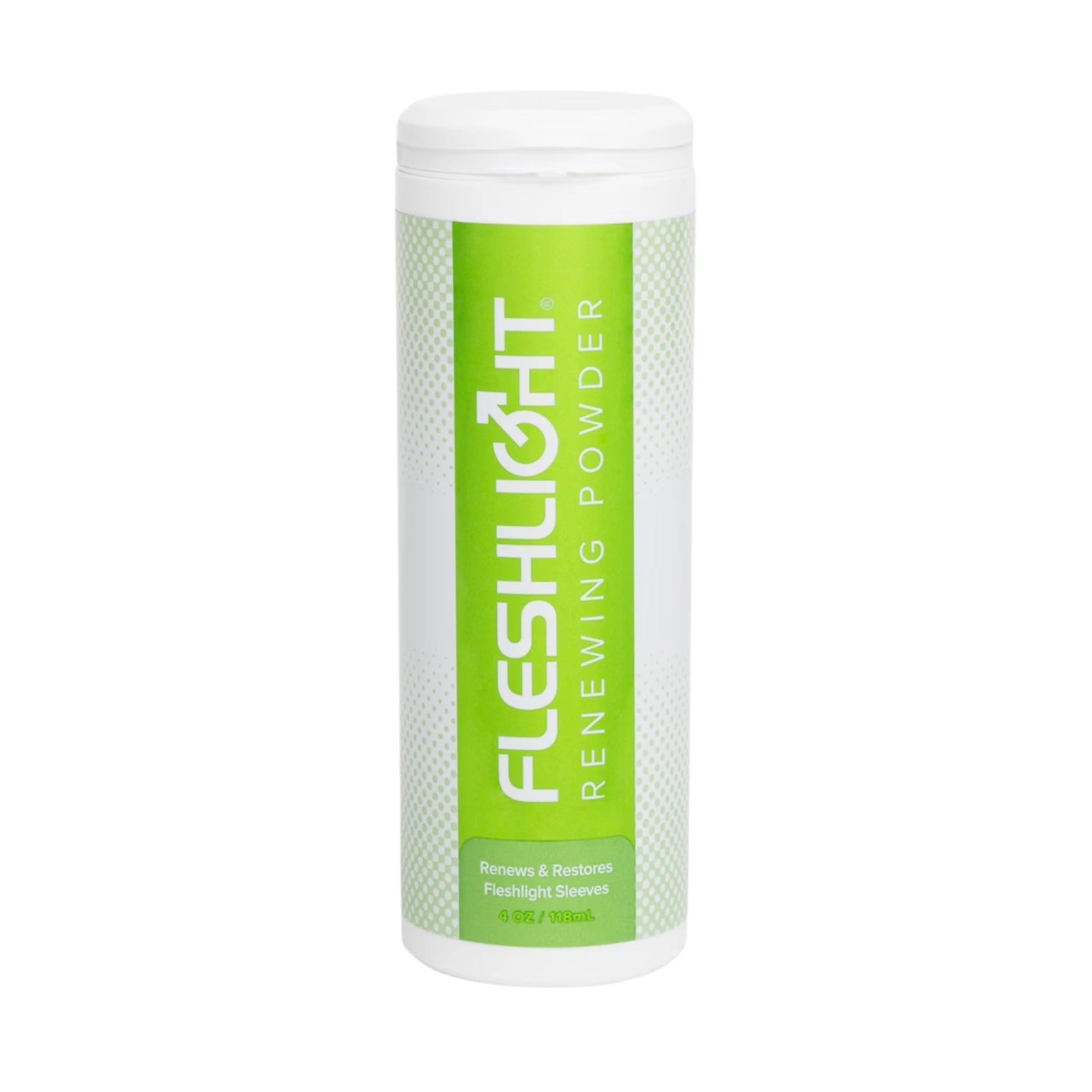 Fleshlight Renewer Powder bottle on a white background.