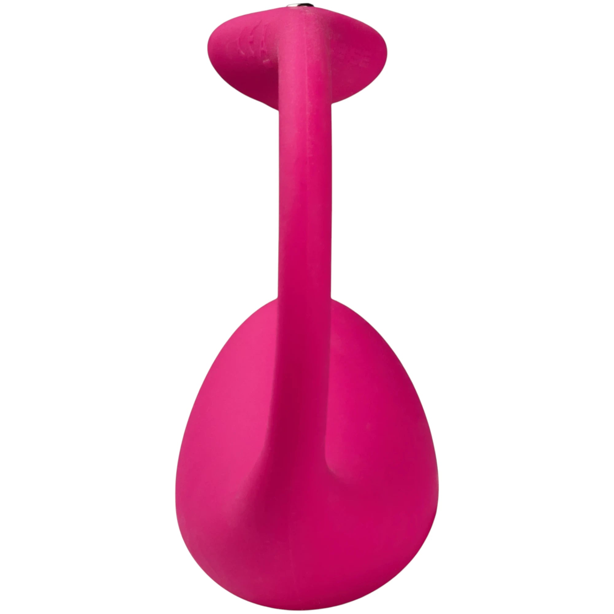 Lovense Lush 3 hot pink wearable egg vibrator shown from side angle displaying egg-shaped body, connecting stem, and rounded top against white background