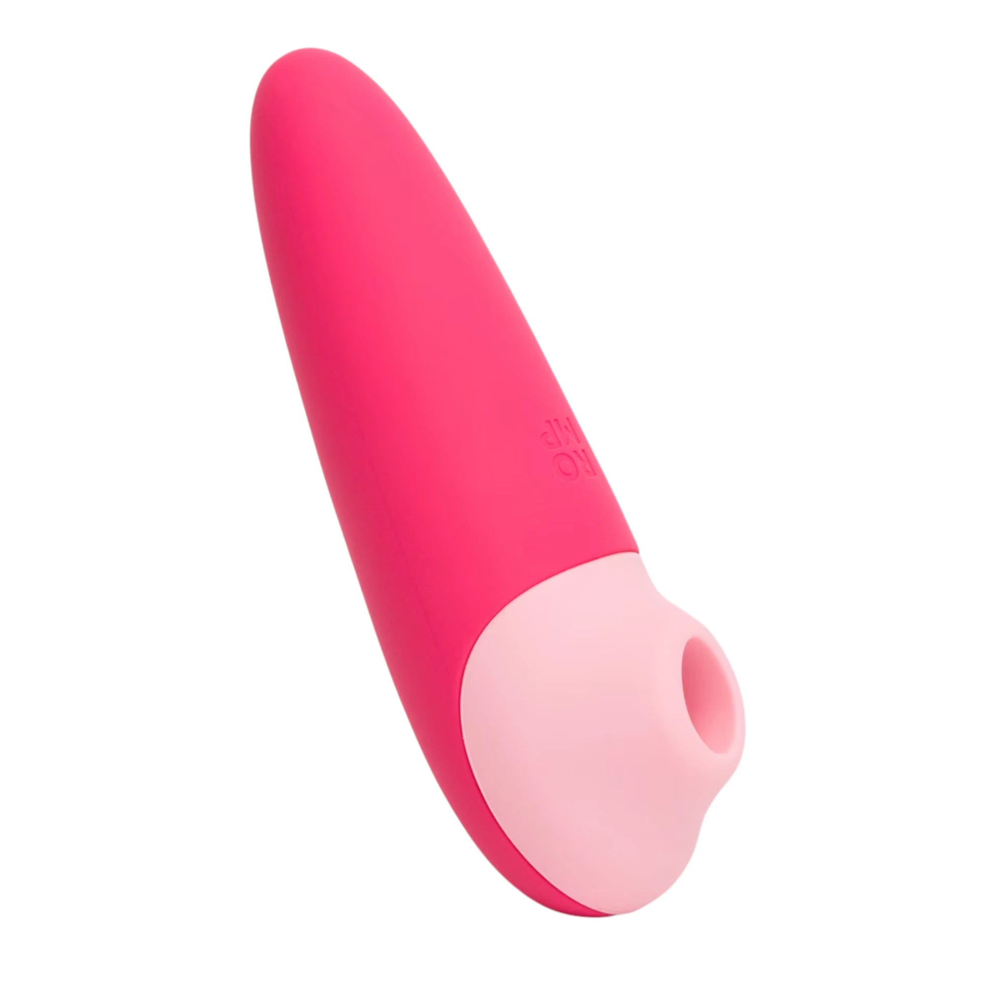 ROMP Shine X silicone clitoral suction stimulator in pink on a white background