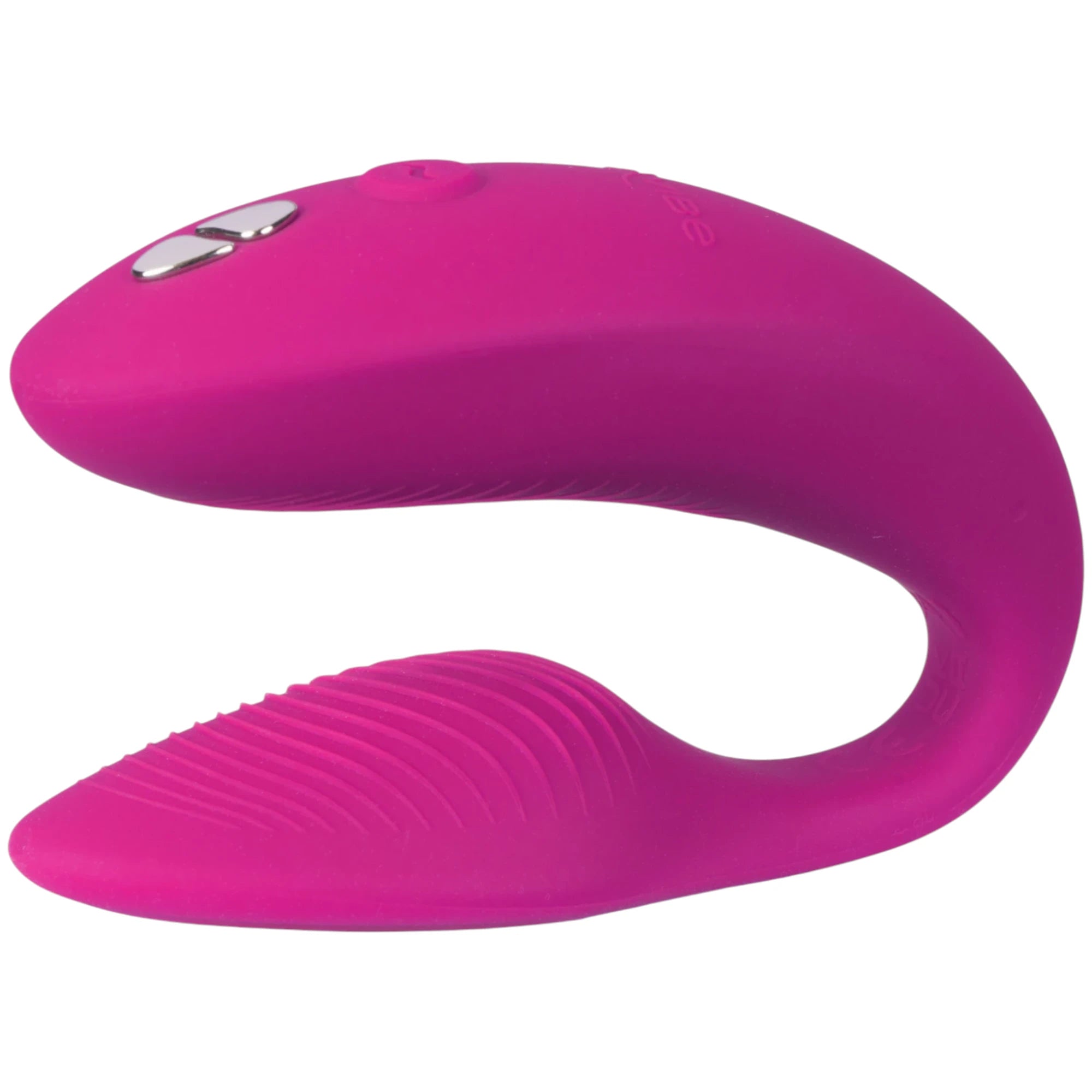 We-Vibe Sync 2 pink couples vibrator with textured surface against white background